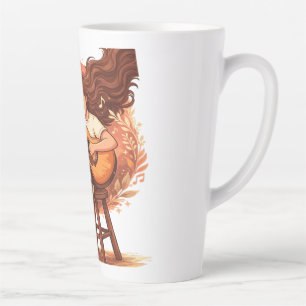 Caneca De Café Latte Perdido Na Estética Ilusória do Cozy Guitar Player