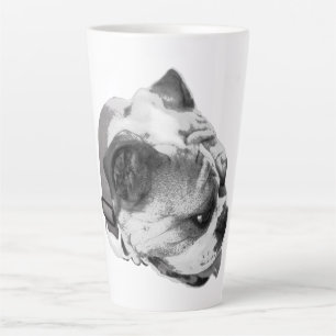Caneca De Café Latte Perfil clássico de bulldog com toque moderno