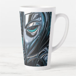 Caneca De Café Latte Perfil Teal e Prata