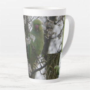 Caneca De Café Latte Periquito de rosa em flecha