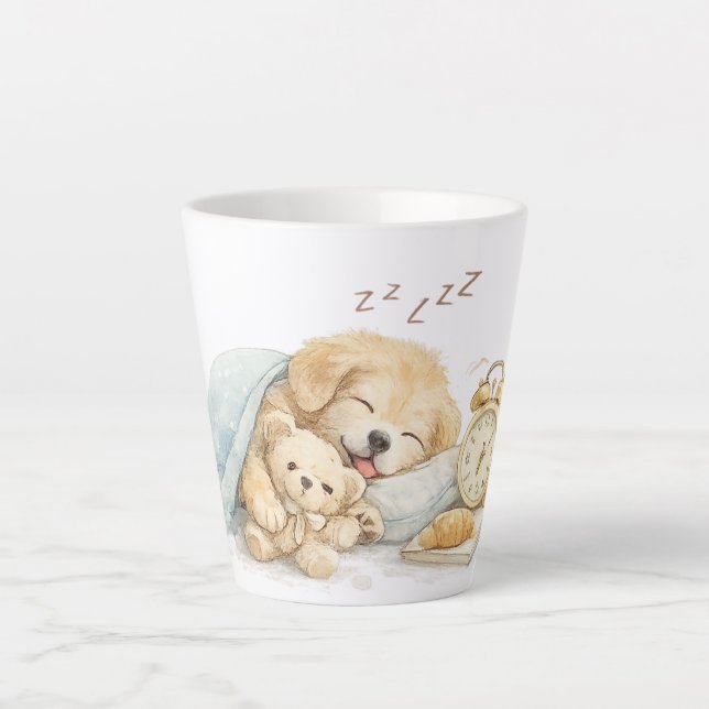 Caneca De Café Latte perro durmiendo (Frente)
