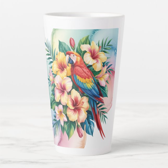 Caneca De Café Latte Perroquet exotique (Frente)