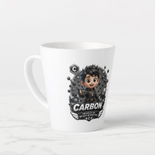 Caneca De Café Latte Personagem de Carbono ATOMIVRA