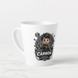 Caneca De Café Latte Personagem de Carbono ATOMIVRA