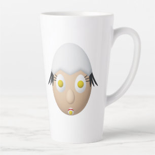 Caneca De Café Latte Personagem de Ovo Excêntrico RG & RA Design Fofo