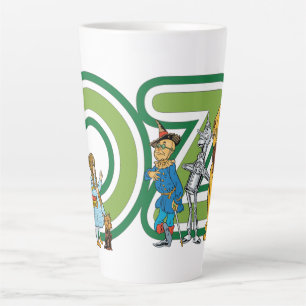 Caneca De Café Latte Personagens Vintage do Mago de Oz e Letras de Text