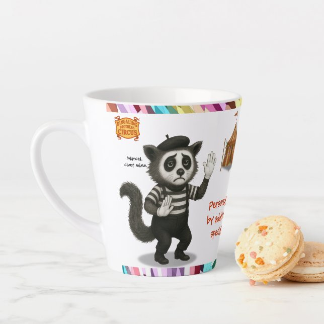 Caneca De Café Latte Personalise: Marcel, civet mime (In Situ)