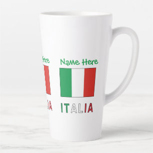 Caneca De Café Latte Personalização da Bandeira Italiana Verde Italia 