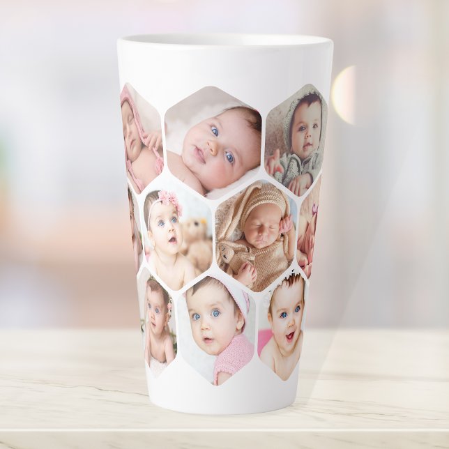 Caneca De Café Latte Personalizadas Fotos de Bebê para Crianças de Hone (Customize Your Honeycomb Photo Mug: Cozy and Cute)