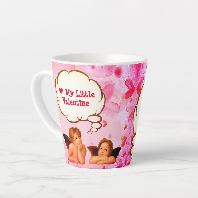 Caneca De Café Latte Personalizado ama meus pequenos ângulos de Cherub  (Ângulo esquerdo)