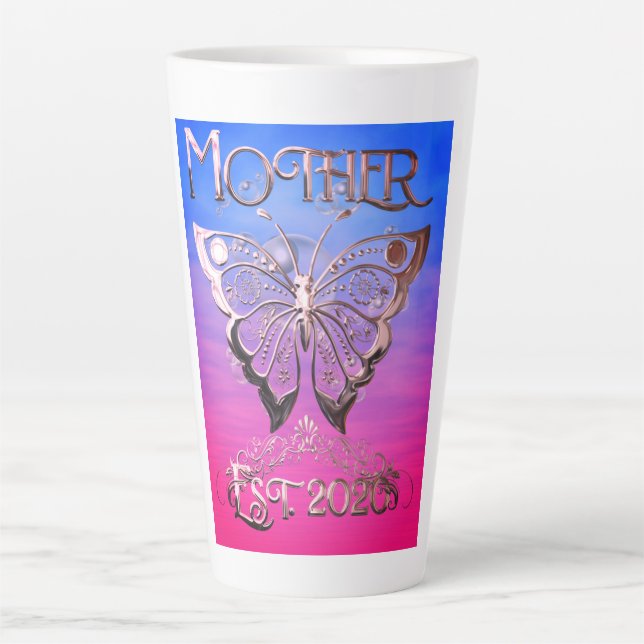 Caneca De Café Latte Personalizado da Mãe no Último Ano de 2020 (Frente)