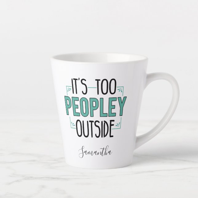 Caneca De Café Latte Personalizado Para Pessoas Fora Da Gag Introduvert (Direita)