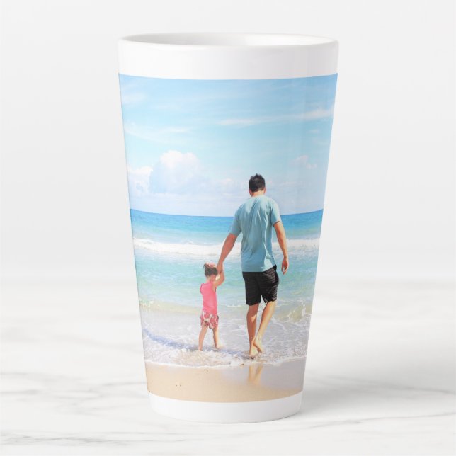 Caneca De Café Latte Personalizado Personalizado Sua Fotografia Latte M (Frente)