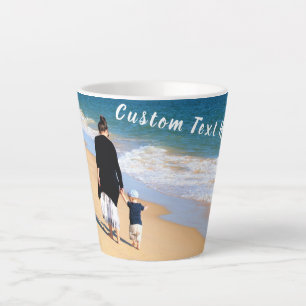 Caneca De Café Latte Personalizado seu álbum de fotos com texto persona