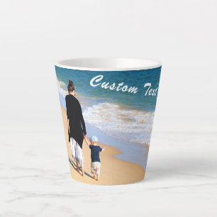Caneca De Café Latte Personalizado seu álbum de fotos com texto persona
