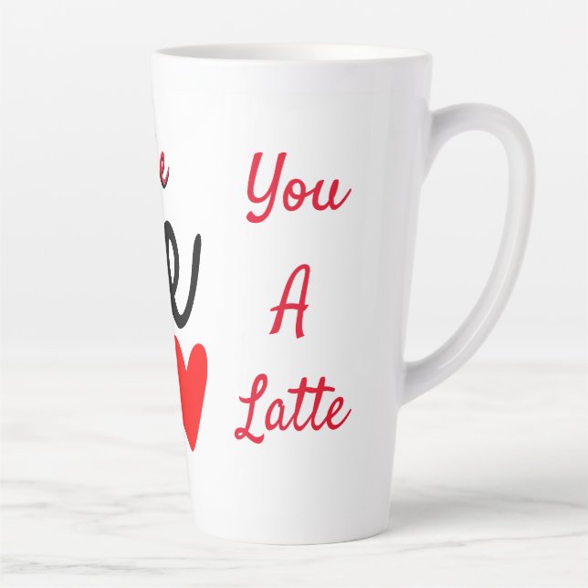 Caneca De Café Latte Personalizado Te Ama Um Latte (Direita)