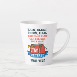 Caneca De Café Latte Personalizar a aposentadoria do trabalhador postal