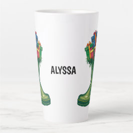 Caneca De Café Latte Personalize as Botas Novas do Papai Noel