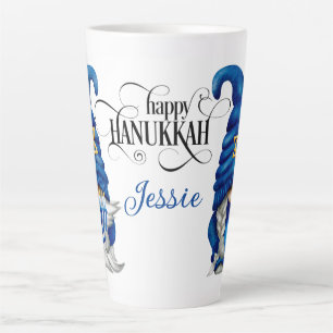 Caneca De Café Latte Personalize Gnomos de Hanukkah