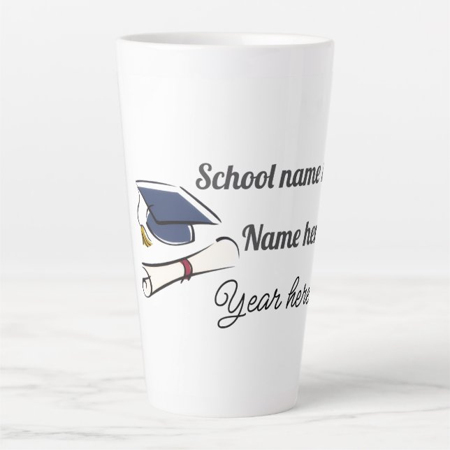 Caneca De Café Latte Personalize Graduation Balloon (Frente)