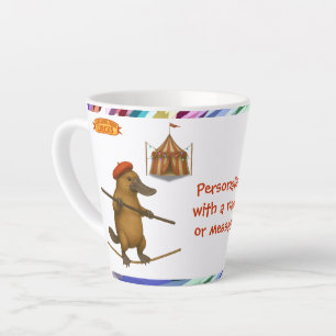 Caneca De Café Latte Personalize o equilibrista do platinho Plato