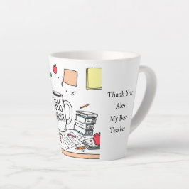 Caneca De Café Latte Personalized Best Teacher Thank You Gift Coffee