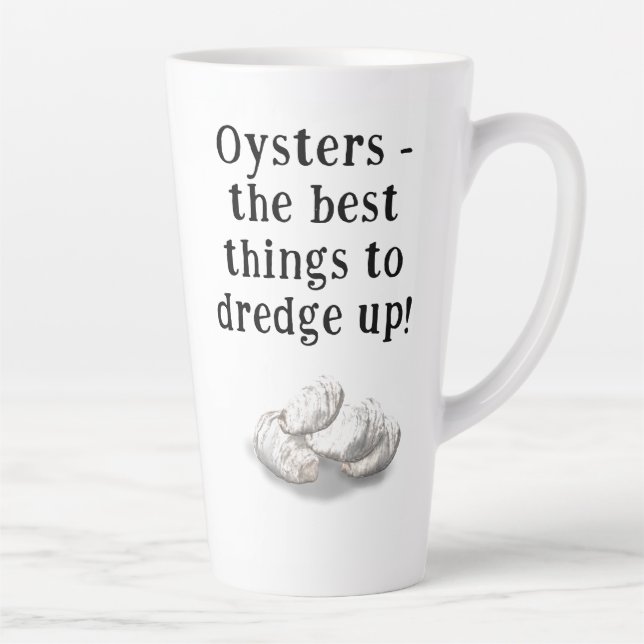 Caneca De Café Latte Personalized Oyster Fisherman's Latte Mug (Direita)
