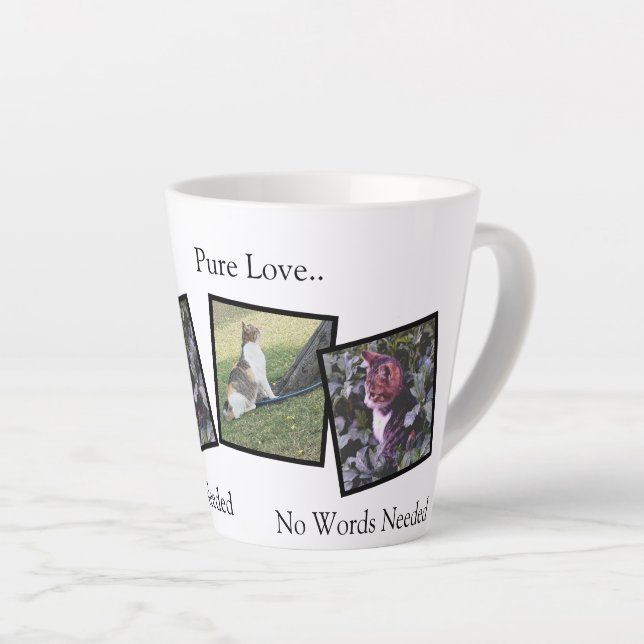 Caneca De Café Latte Personalized Pet Photo Latte Mug (Ângulo direito)