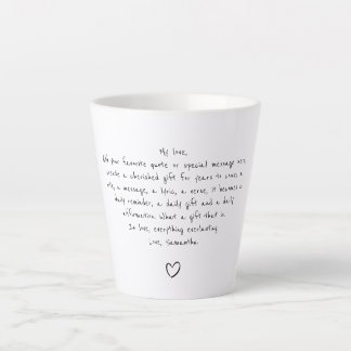 Caneca De Café Latte Personalized Quote Handwritten Coffee Tea