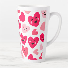 Caneca De Café Latte Personalized Red Heart Happy Valentine’s Day Lover