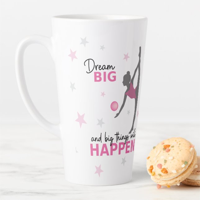 Caneca De Café Latte Personalized Rhythmic Gymnast Dream Big Coffee Mug (In Situ)
