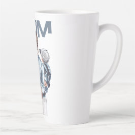 Caneca De Café Latte Personalized Super Mom with Son and Daughter Gift