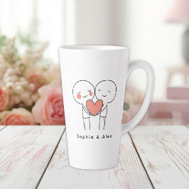 Caneca De Café Latte Personalized Valentine’s Couple Matching Latte Mug