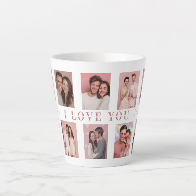Caneca De Café Latte Personalized Valentine's Day Latte Mug Photos (Frente)
