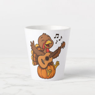 Caneca De Café Latte Peru agradável de Ação de Graças com violão
