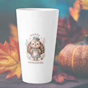 Caneca De Café Latte Peru Floral Chic Feliz Dia de Ação de Graças