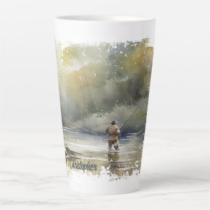 Caneca De Café Latte Pesca com mosca