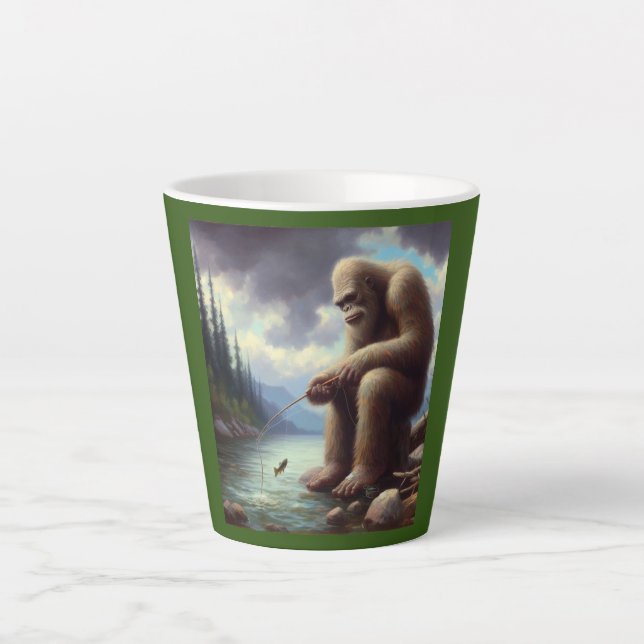 Caneca De Café Latte Pesca com Pé-Grande (Frente)