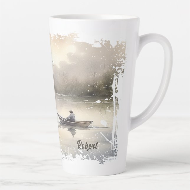 Caneca De Café Latte Pesca do lago (Direita)