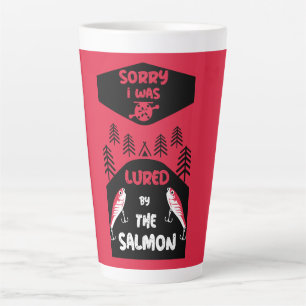 Caneca De Café Latte Pesca do salmão no Canadá