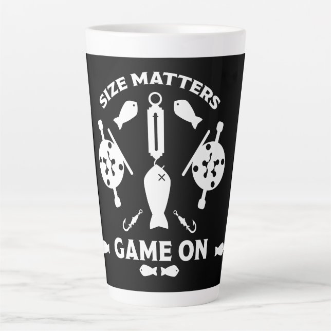 Caneca De Café Latte Pesca do salmão selvagem (Frente)