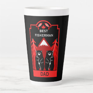 Caneca De Café Latte Pesca Editável Canadiana