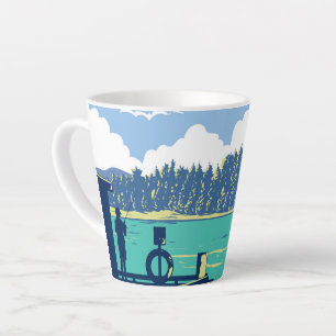 Caneca De Café Latte Pesca em Mapua