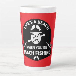 Caneca De Café Latte Pesca Funny Beach