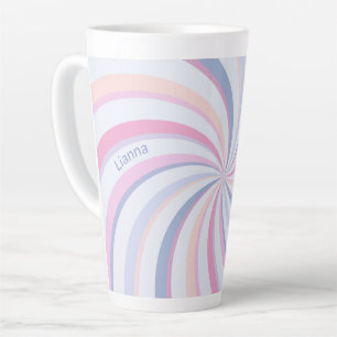 Caneca De Café Latte Pêssego Azul Rosa