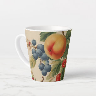 Caneca De Café Latte Pêssego Francês, Cerejas, Airelas Bluetooth, Peras