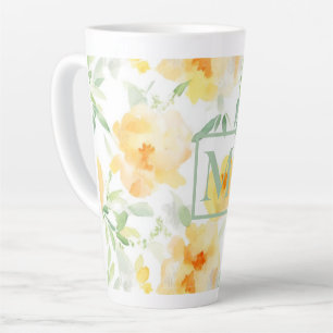 Caneca De Café Latte Pessegueiro amarelo elegante cor de laranja esbran