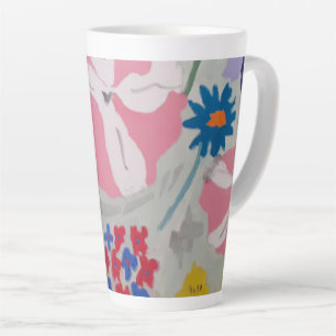 Caneca De Café Latte Petunias e Flores de Verão