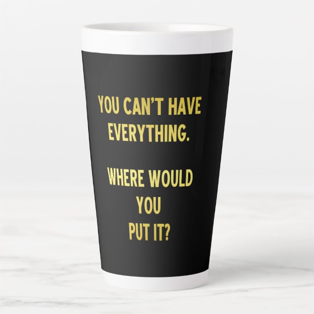 Caneca De Café Latte Piada de Acumulação Divertida de Compras (Frente)