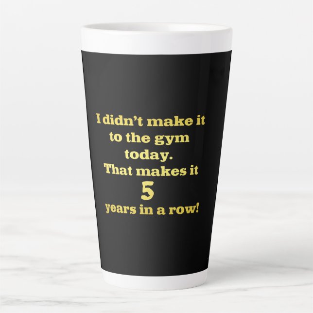 Caneca De Café Latte Piada Divertida de Ir à Academia (Frente)